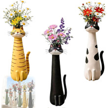 (E+a+c, -) Vase chat, résine, original, cadeau