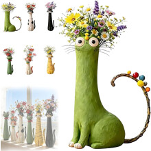 (F, -) Vase chat, résine, original, cadeau
