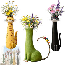 (E+a+f, -) Vase chat, résine, original, cadeau