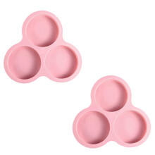 2X Herbruikbare Siliconen Mal Luchtfriteuse Eierpannen Taarten Dessert Gebak Gereedschappen Roze