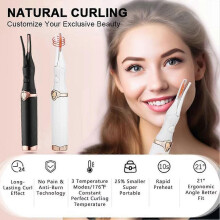 (Black) Portable Heated Eyelashes Curling Tool, Natural Fake Eye Lash, Beauty Supplies