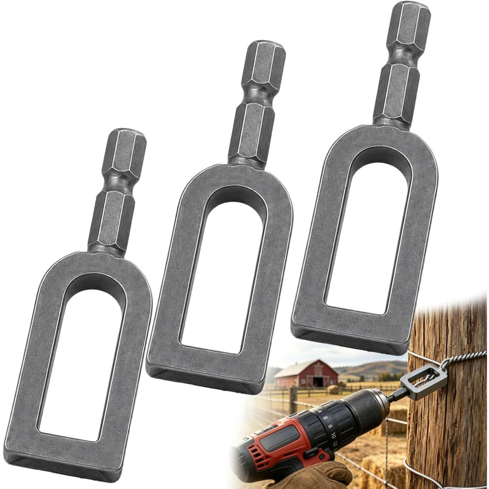 (A 3 Pcs, -) Heavy Duty Wire Twister Tool For Drill, Fence Repair Rebar Tying 5437706451198