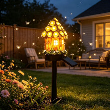 (Yellow, -) Paddestoel Zonne-energie Tuinlampen - Rood Sprookjeshuis
