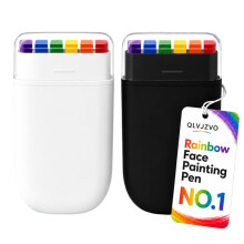 (White+Black, -) Regenboog Gezicht Verfstick - 6-Kleuren Wasbare Verfstick