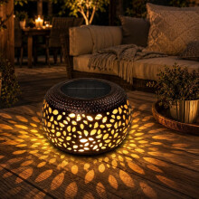 (Copper 1pc, -) Retro Zonne-energie Tuinlampen - Uitgeholde Metal Buitenlampen