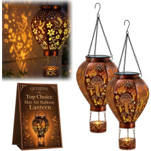 (2pcs Mushroom, -) Zonne-energie Luchtballon Lantaarn - Kolibrie/Paddestoel
