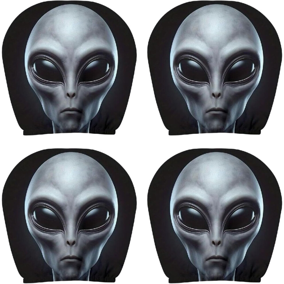 (E*4Pc, -) 2Pcs Funny Scary Face Car Headrest Covers, Halloween Interior Decor 5437706457473