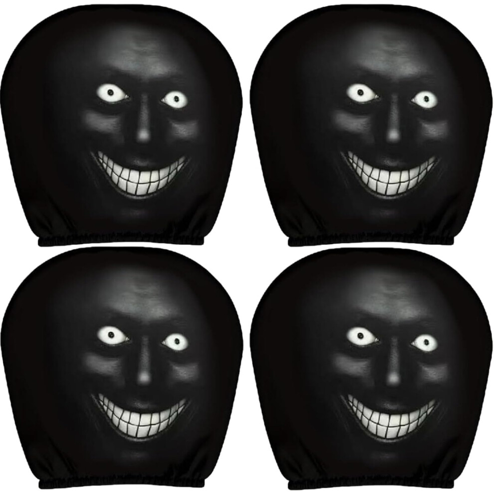 (C*4Pc, -) 2Pcs Funny Scary Face Car Headrest Covers, Halloween Interior Decor 5437706457480