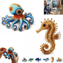 (A-Octopus+Seahorse, -) Gancho para cadeirinha de carro, organizador de bolsa para banco traseiro