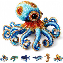 (A-Octopus, -) Arranhador de bola para gatos com suporte, em madeira maciça de sisal.