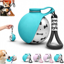 (Blue+Print, -) Bouteille eau chien 2-en-1, 10oz/285ml