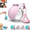 (Pink plastic, -) Bouteille eau chien 2-en-1, 10oz/285ml 1