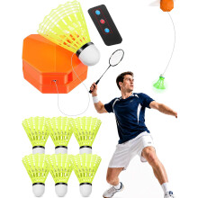 (6 ball, -) Solo Badminton Trainer, Adjustable Elastic Rebound Device