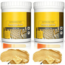 (Dark Gold*2, -) Weather Resistant Water-Based Gold Paint, Fast Drying for Metal Wood