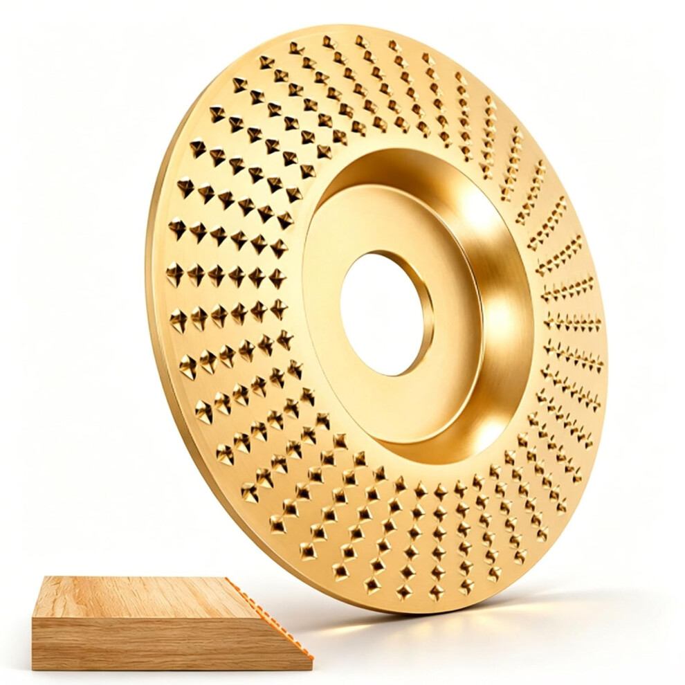 (Gold Flat Surface, Aperture-0.86In) 3Pcs Tungsten Carbide Angle Grinder Polishing Pad, Wood Sanding Disc 5437706459491