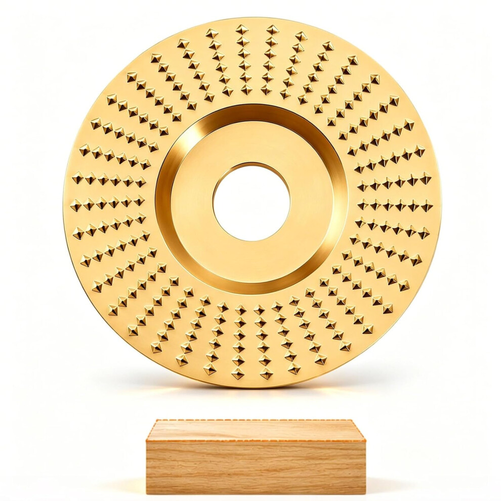 (Gold Flat Surface, Aperture-0.62In) 3Pcs Tungsten Carbide Angle Grinder Polishing Pad, Wood Sanding Disc 5437706459484