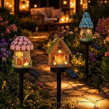 (B+D+E, -) Zonne-energie Sprookjes Paddestoel Tuinlampen - Hars Lamp