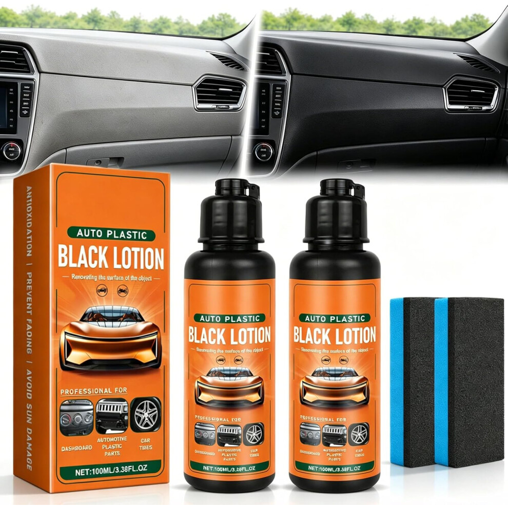 (2Pc, -) 2026 Auto Plastic Lotion, Trim Restorer For Interior Exterior Black 5437706461371