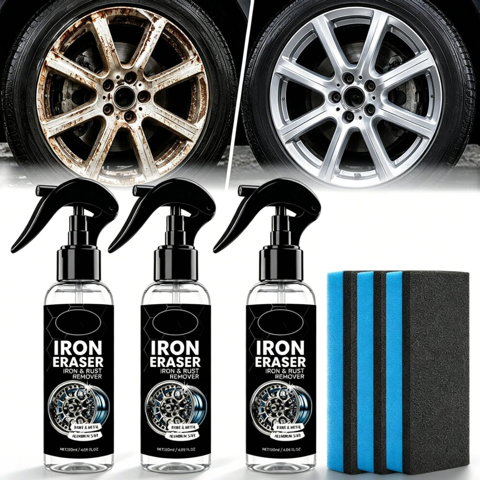 (3Pc, -) 2026 Iron Eraser Rust Remover Spray, Fast Acting Metal Cleaner 5437706461333