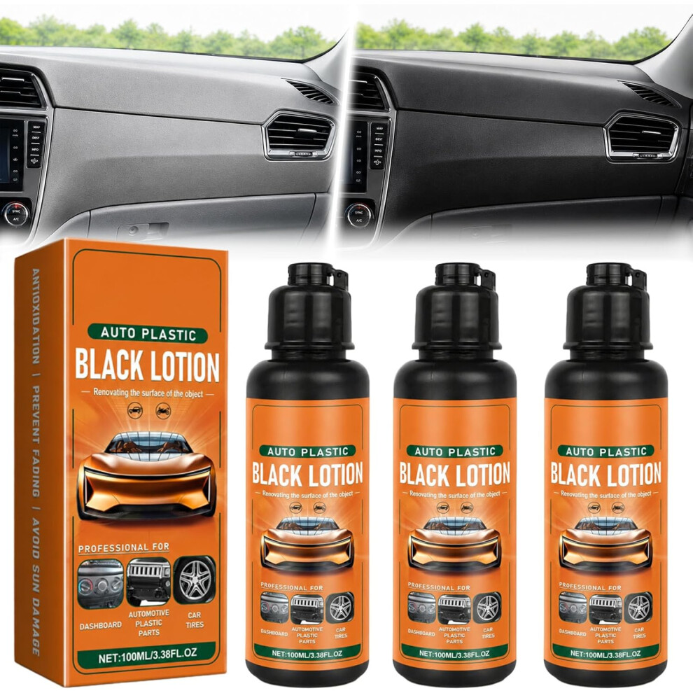 (3Pc, -) 2026 Auto Plastic Lotion, Trim Restorer For Interior Exterior Black 5437706461357
