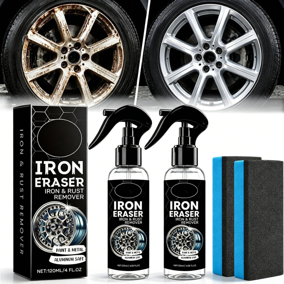 (2Pc, -) 2026 Iron Eraser Rust Remover Spray, Fast Acting Metal Cleaner 5437706461319