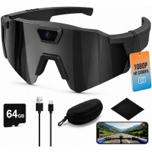(#D, -) 4K Camera Bril - 1080P HD Video Zonnebril voor Sport