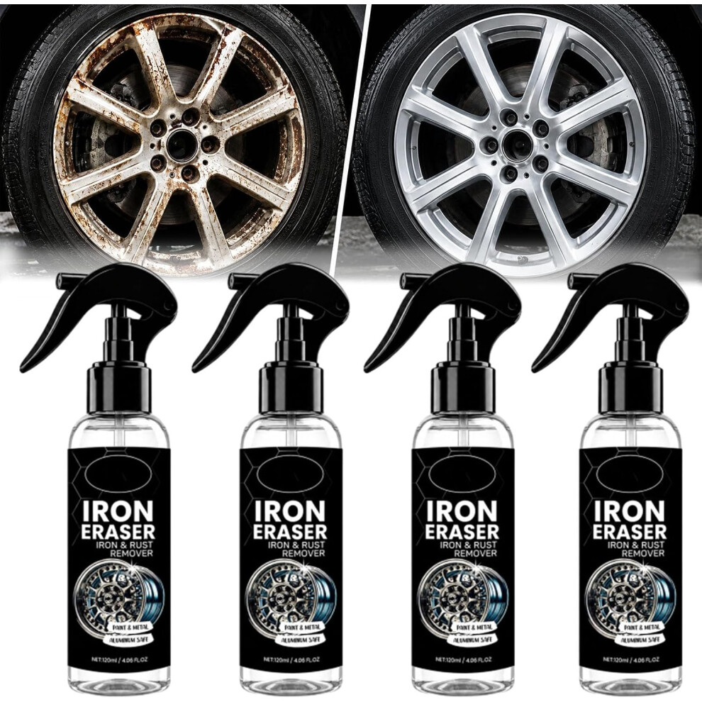 (4Pc, -) 2026 Iron Eraser Rust Remover Spray, Fast Acting Metal Cleaner 5437706461326