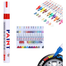 (Red, -) Oil-Based Tire Lettering Pen, 12 Colours Waterproof Paint Marker