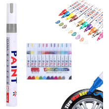 (Silver, -) Oil-Based Tire Lettering Pen, 12 Colours Waterproof Paint Marker