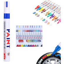 (Blue, -) Oil-Based Tire Lettering Pen, 12 Colours Waterproof Paint Marker