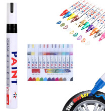(Black, -) Oil-Based Tire Lettering Pen, 12 Colours Waterproof Paint Marker