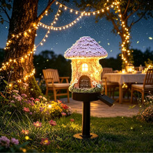 (#A, -) Zonne-energie Paddestoel Tuinlampen - 6 Stuks Hars Lampen