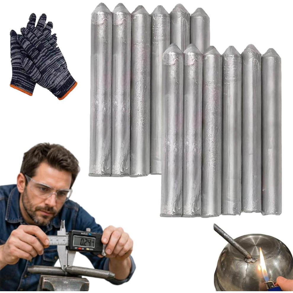 (12Pc, -) Low Temperature Universal Welding Rod, Lighter-Melt For Metal Repair 5437706462743
