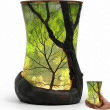 (1pc, -) Enchanted Forest Ambient Lamp, Resin Tree LED Light Jar Decor