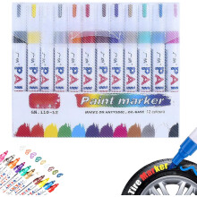 (12pc, -) Oil-Based Tire Lettering Pen, 12 Colours Waterproof Paint Marker