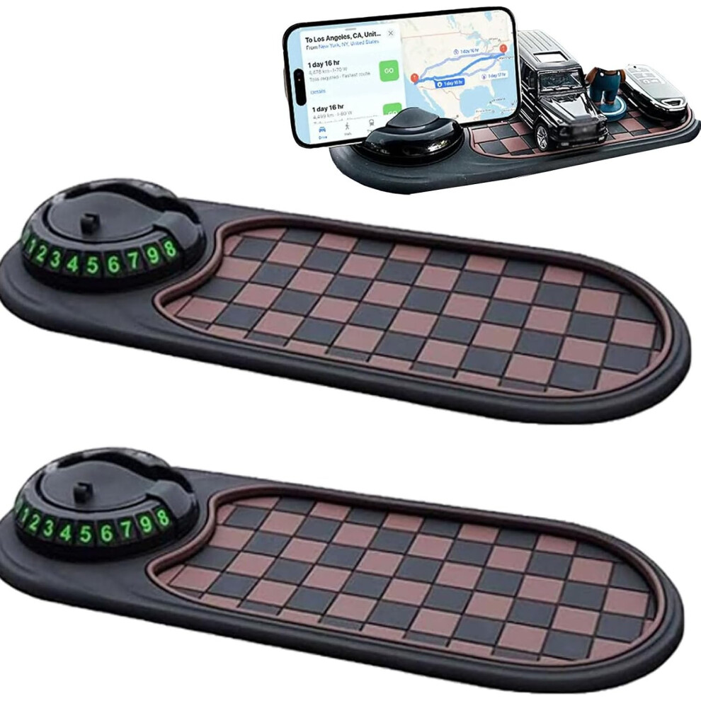 (, -) 2Pcs Car Dashboard Anti-Slip Mat, 360 Rotating Phone Holder Brown 5437706465898