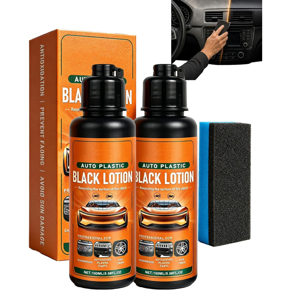 (2Pcs, -) Auto Plastic Restorer Kit, Restore Faded Interior Exterior Plastics Black 5437706466833