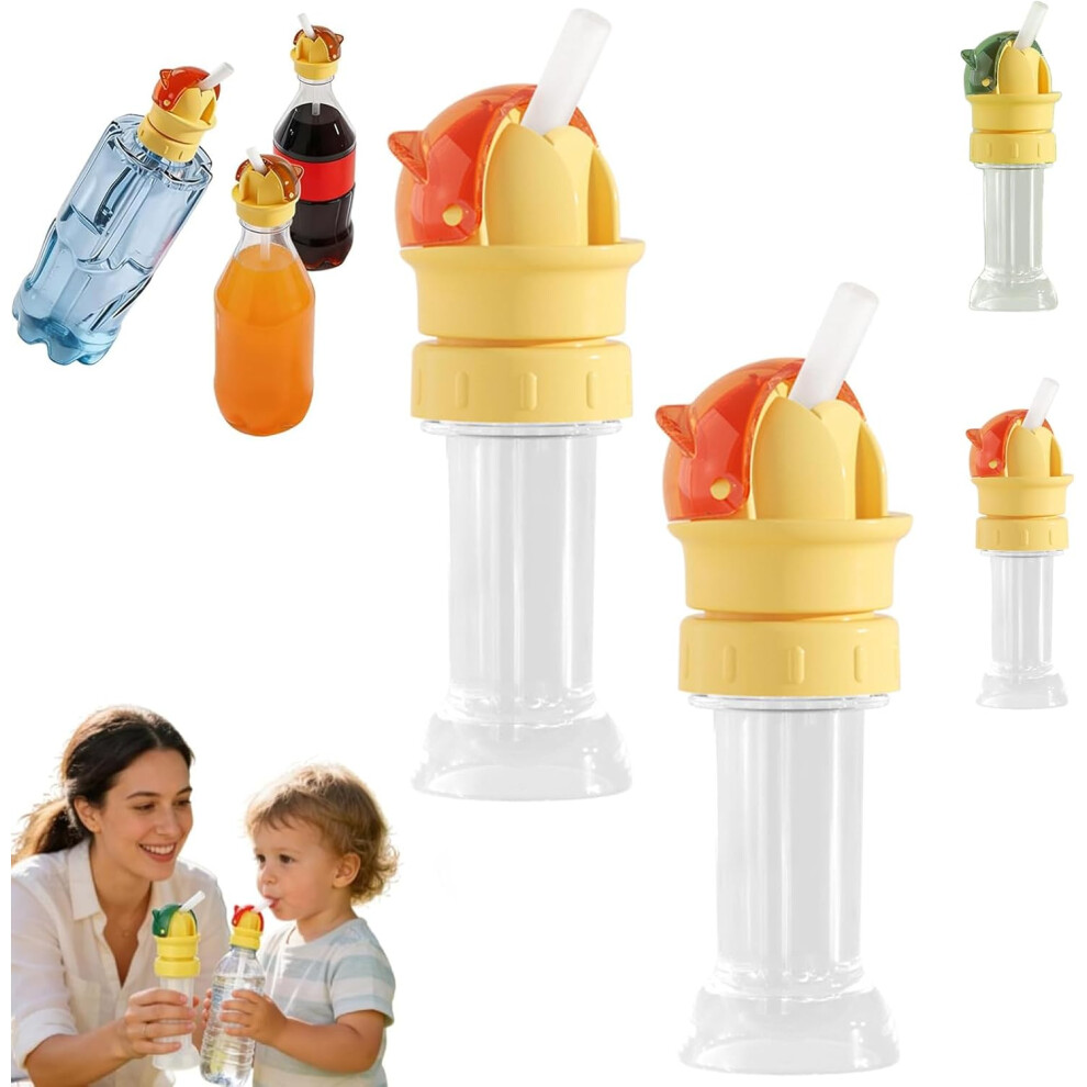 Oimg (Orange*2, -) Water Bottle Spout Conversion Cap, 2 In 1 Silicone Straw Lid