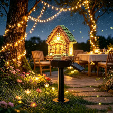 (#B, -) Zonne-energie Paddestoel Tuinlampen - 6 Stuks Hars Lampen