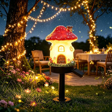 (#C, -) Zonne-energie Paddestoel Tuinlampen - 6 Stuks Hars Lampen