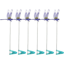 (Purple, Style B) 6 cleme decorative 3D pentru libelule, decor de grădină exterioară anti-insecte