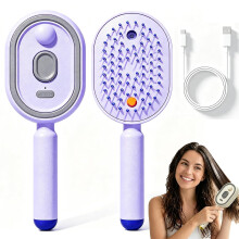 (Purple, -) Brosse vapeur cheveux, massage, rose