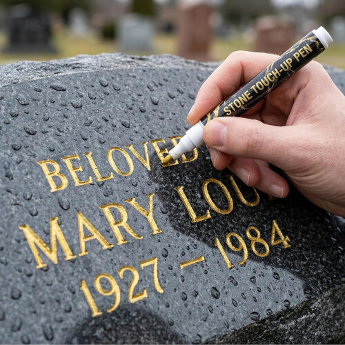 (Gold, -) Stylo tombe doré, waterproof, noir
