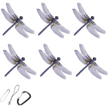(Purple, Style A) 6 cleme decorative 3D pentru libelule, decor de grădină exterioară anti-insecte