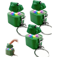 (3pcs*frog, -) Äänellä varustettu kurnuttava sammakkoavaimenperä, ladattava ahdistuksenlievityslelu