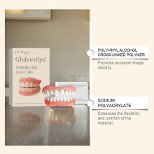 Glidewellpd Premium Silicone Denture for Smileasego Premium Dentures Full Mouth Dental Care Solution Natural Looking Teeth Replacement