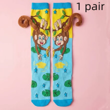 Kniehohe Affensocken/1 Paar Plüsch-Affengesicht mit Affenmustern/Weiches Nylon für den täglichen Gebrauch, Mottopartys/Skurriles