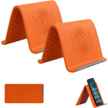 (orange, 2PCS) 2026 Foldable Silicone Phone Stand, Adjustable Anti-Slip Holder