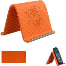 (orange, 1PCS) 2026 Foldable Silicone Phone Stand, Adjustable Anti-Slip Holder