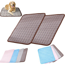 (Brown*2PC, XXL) Hunde Kühlmatte, Eisseide, Selbstkühlend, Waschbar, Faltbar, Extra Groß, Rosa, 1 Stk, M, Haustier
